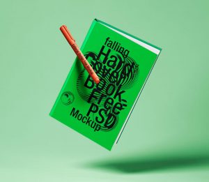 Falling Hardcover Book Mockup