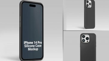 Free iPhone 15 & 14 Pro Silicon Case Mockup PSD Set