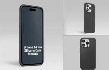 Free iPhone 15 & 14 Pro Silicon Case Mockup PSD Set