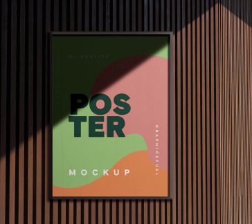 Free Shadow Portrait Poster Mockup PSD