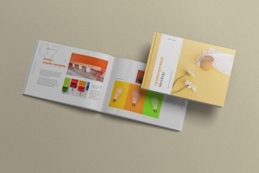 Free Hardcover Landscape Book Mockup PSD
