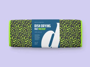 Free Kitchen Dish Drying Mat Mockup PSD Set