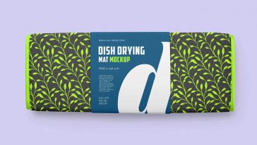 Free Kitchen Dish Drying Mat Mockup PSD Set