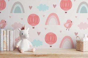 Free Nursery Wall Decal Mockup PSD