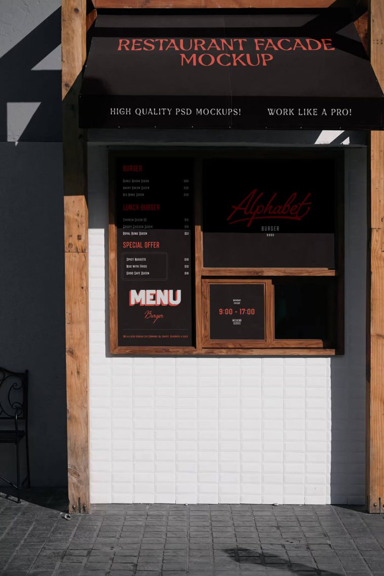 Free Restaurant Facade Mockup