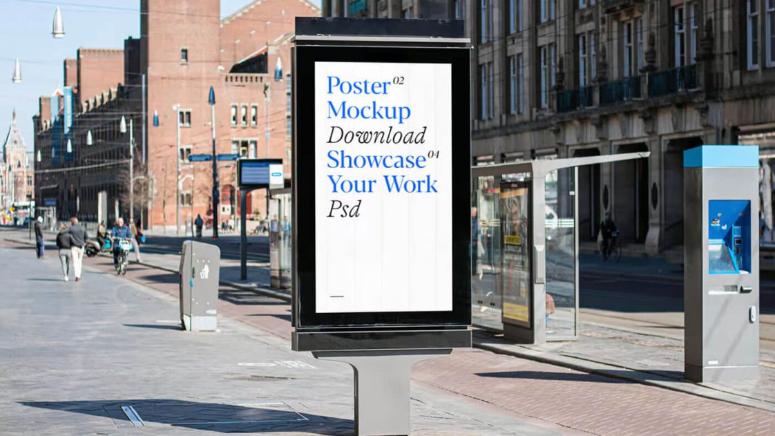 Free A2 Lined-Up Street Posters Mockups PSD set - PsFiles