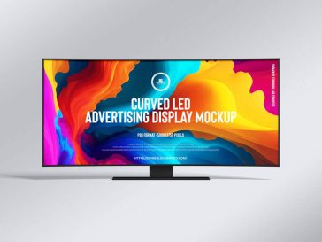 Free Ultra Wide Curved LED Monitor Mockup PSD