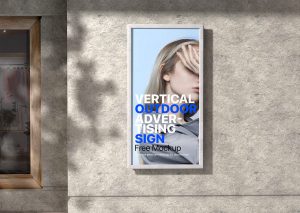 Free Vertical Outdoor Advertising Sign Mockup