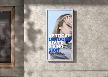Free Vertical Outdoor Advertising Sign Mockup