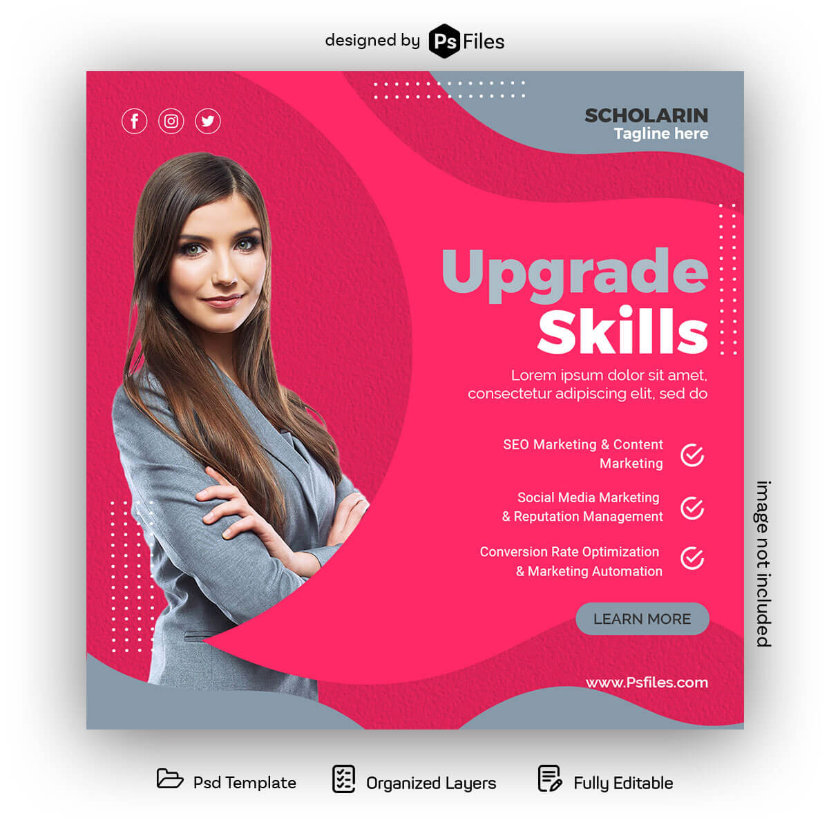 Free Upgrade Skills Instagram Post Template PSD