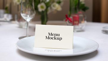 Free Table Menu Card Mockup