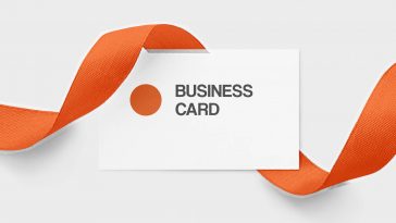 Free Ribbon Business Card Mockup PSD