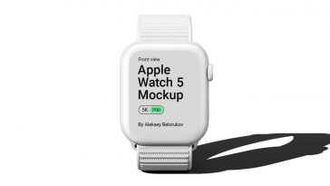 Front View of Clay Apple Watch Pro Mockup