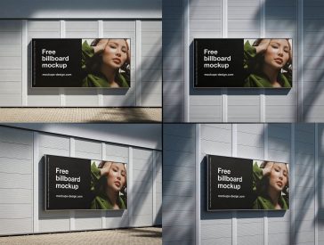 4 Free Customizable Mounted Billboard Mockup PSD Files