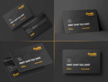 4 Free Dark Credit Bank Card Mockup PSD Files