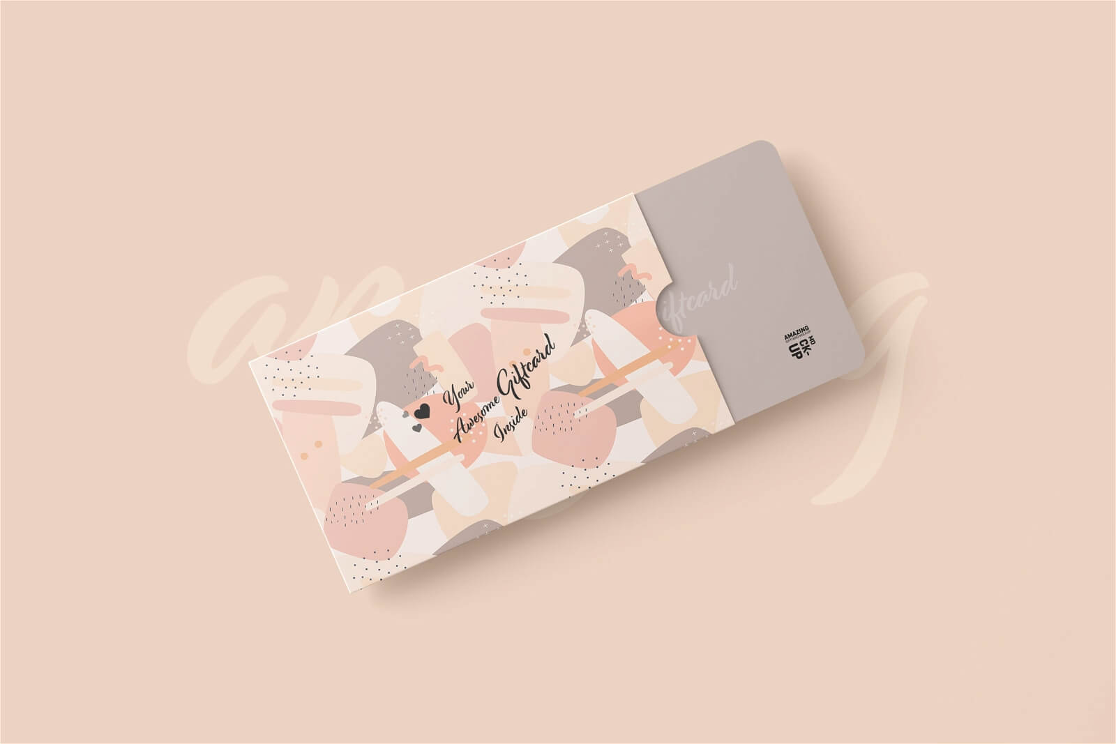 4 Free Gift Card With Holder Sleeves Mockup PSD Files