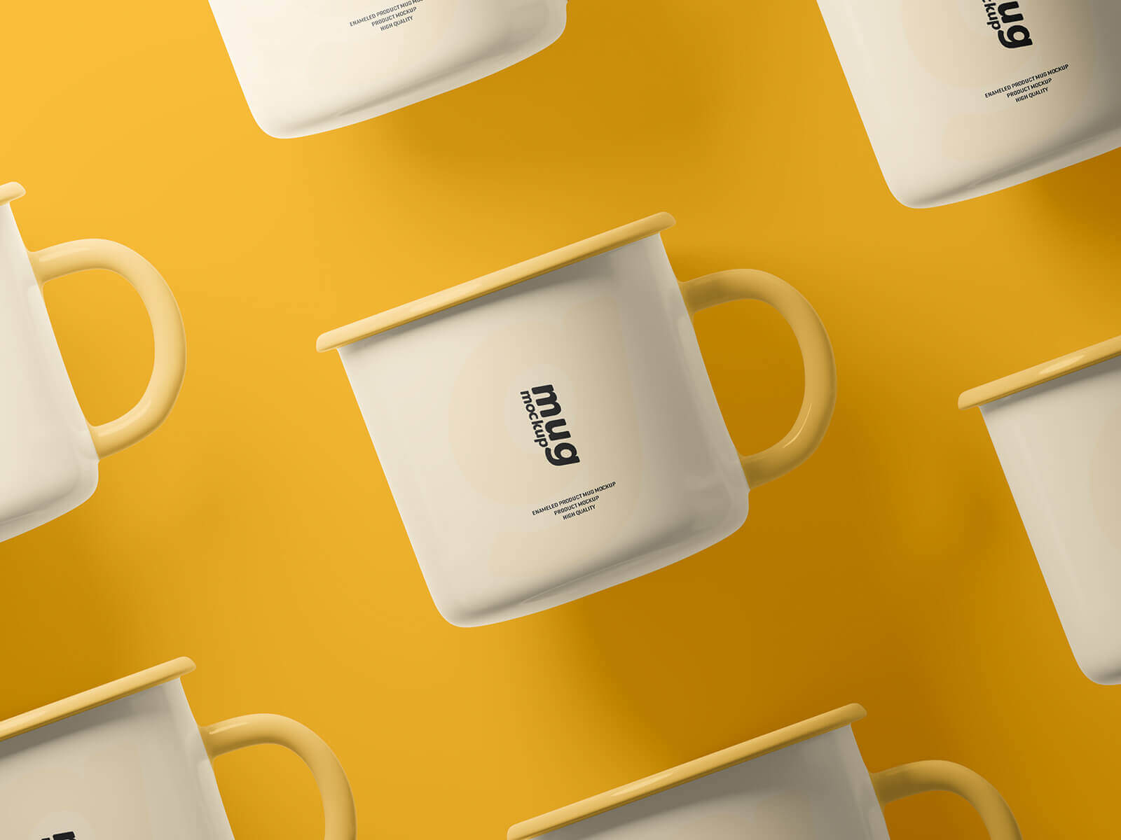 4 Free Sleek Enamel Mug Mockup PSD Files