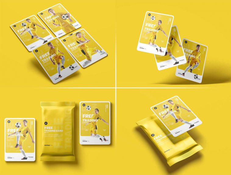 4 Free Trading Card And Packaging Mockup PSD Files