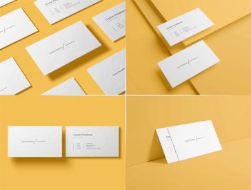 4 Free White Business Card Mockup PSD Files