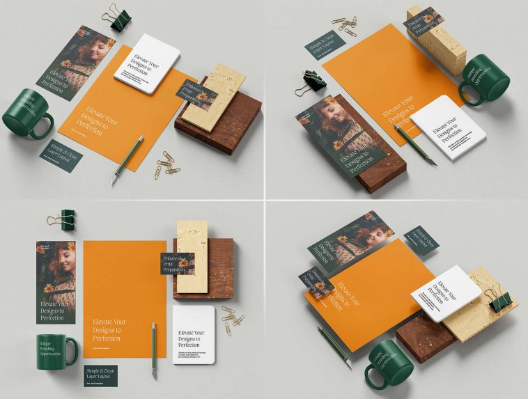 5 Free Luxury Business Stationery Mockup PSD Files