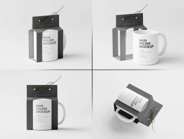 5 Mug Holder Mockups in Varied Views