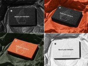Business Card with Silk Paper Mockup Vol. 1