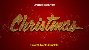 Christmas Gold Glitter Text Effect