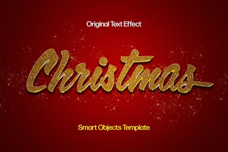 Christmas Gold Glitter Text Effect