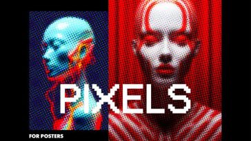 Colorful Pixels Poster Photo Effect