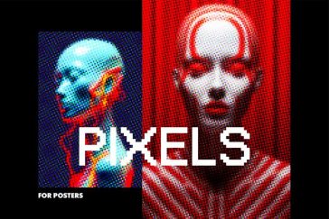Colorful Pixels Poster Photo Effect