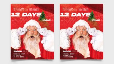 Free 12 Days of Christmas Flyer Template + Instagram Post PSD