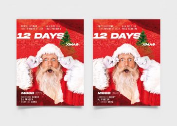 Free 12 Days of Christmas Flyer Template + Instagram Post PSD