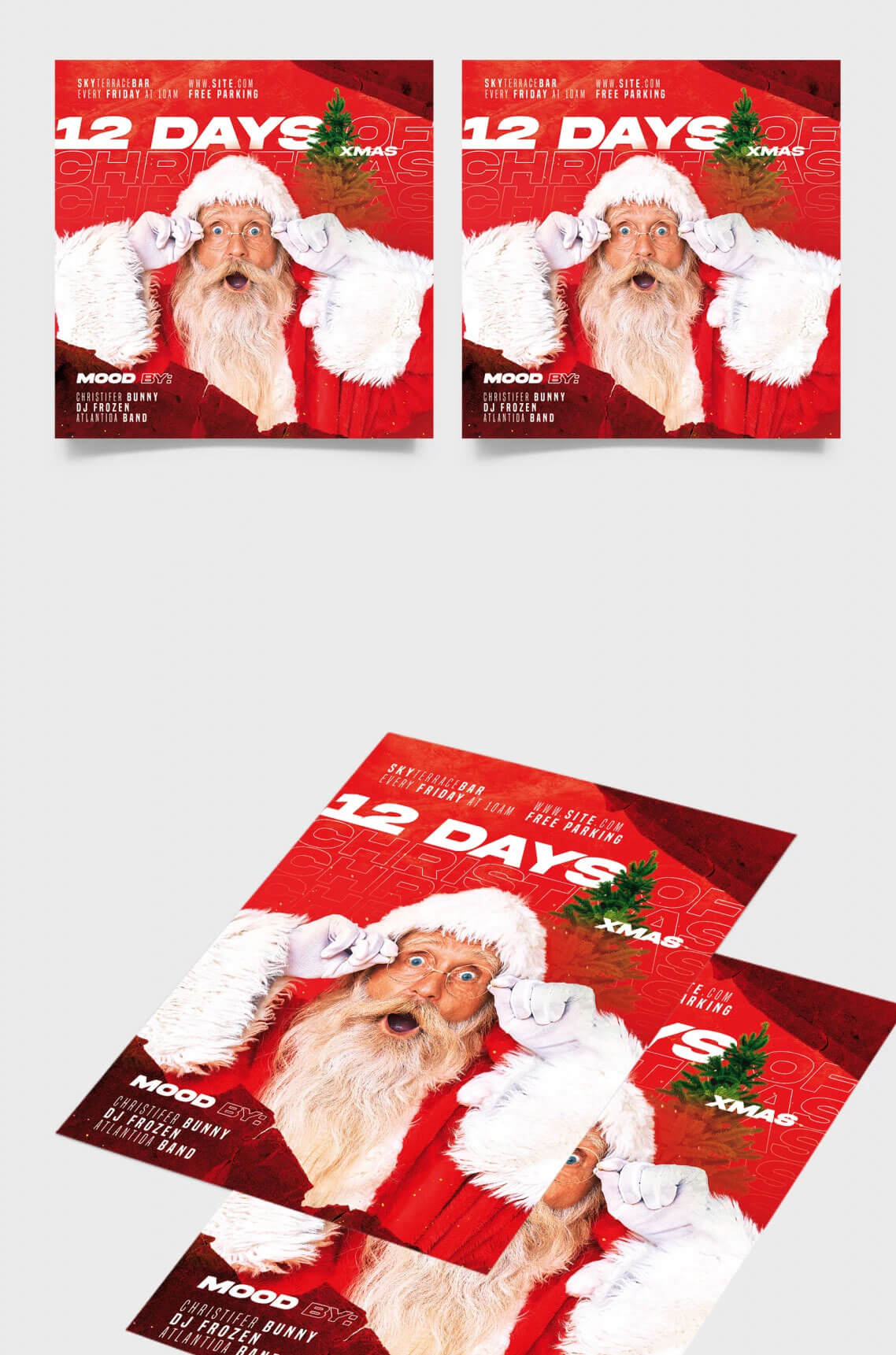 Free 12 Days of Christmas Flyer Template + Instagram Post PSD