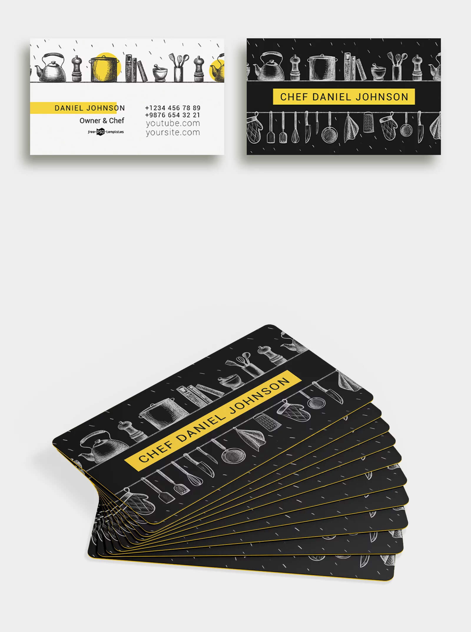 Free Chef Business Card in PSD Template