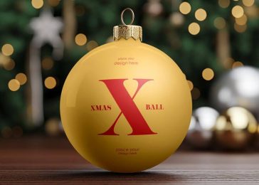Free Christmas 2023 Ball Mockup PSD