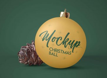 Free Christmas Ball Mockup