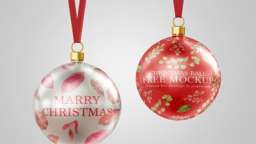 Free Christmas Ball Mockup