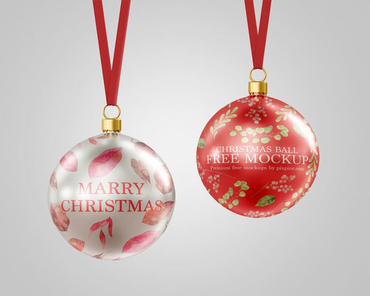 Free Christmas Ball Mockup