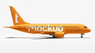 Free Commercial Aircraft / Airplane Mockup PSD