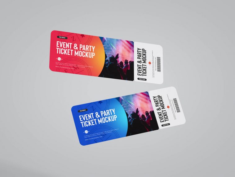 Free Event and Party Ticket Mockup