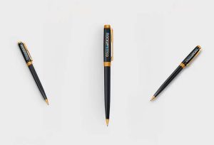 3 Free Glossy Souvenir Ball Pen Mockup PSD Set