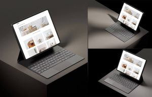 Free M2 iPad Pro Mockup PSD on Concrete