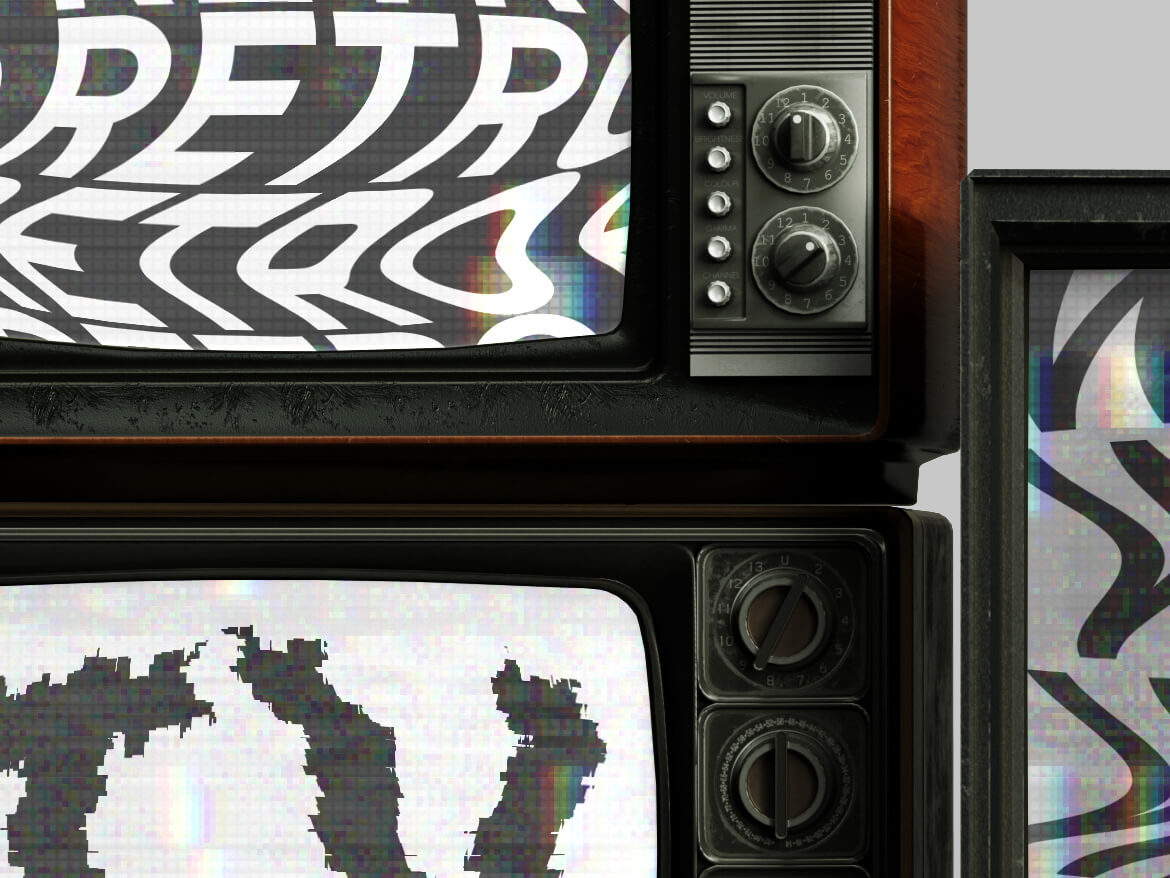 Free Retro TV Wall Mockup