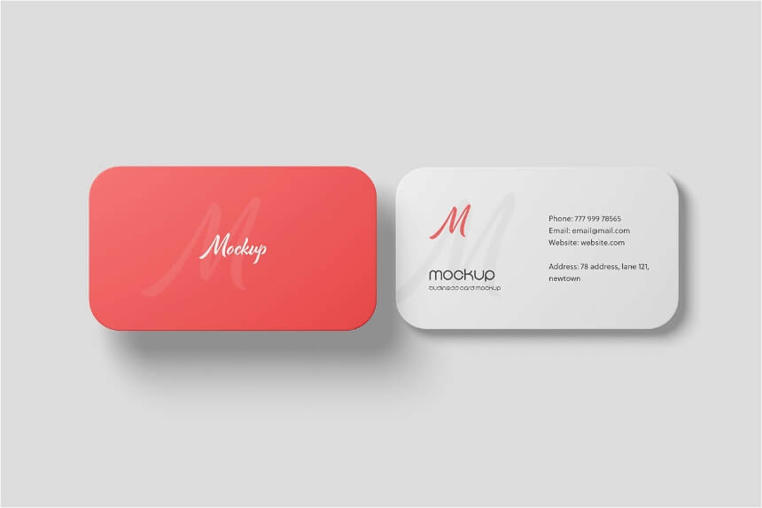 Free Rounded Corner Business Card Mockup PSD Set