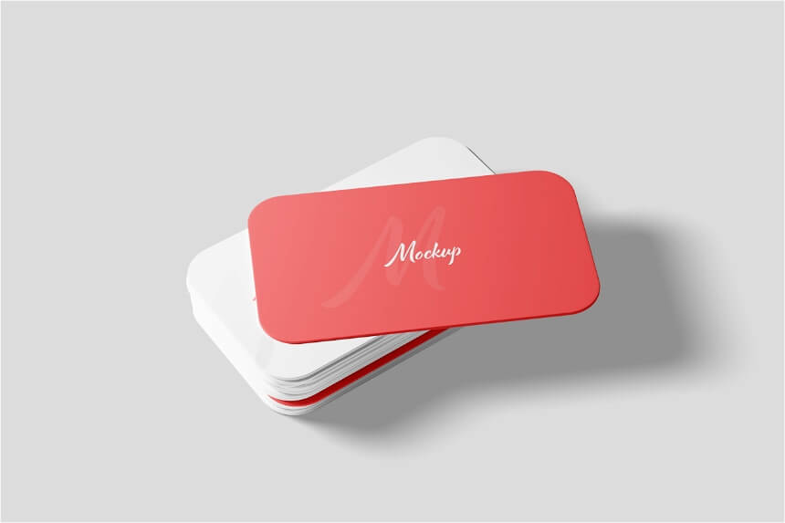 Free Rounded Corner Business Card Mockup PSD Set