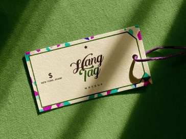 Free Shadow Overlay Hanging Tag Mockup PSD