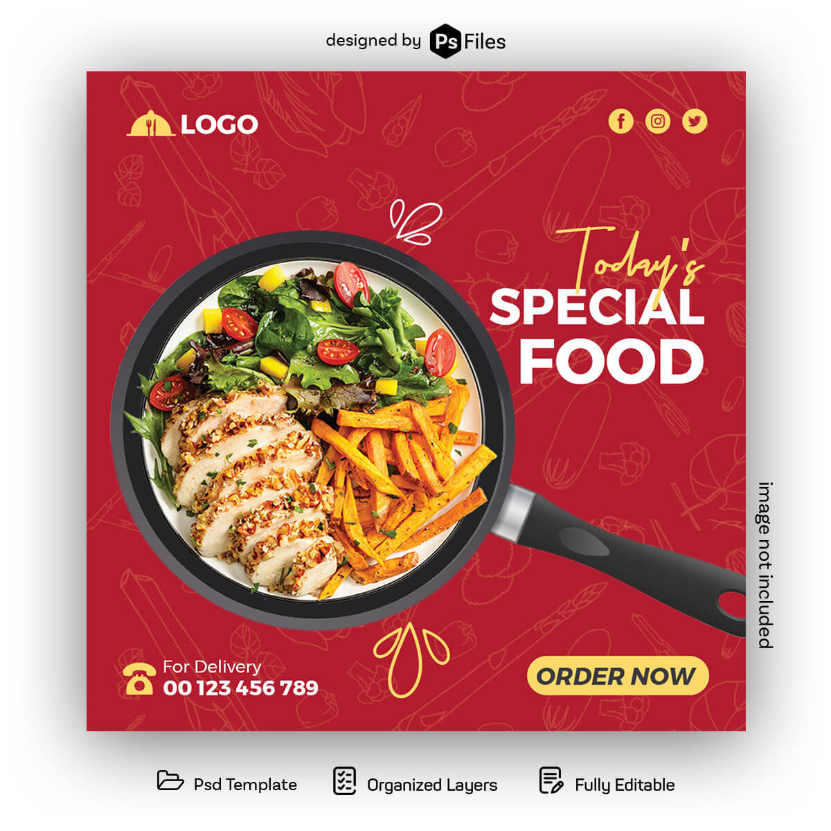 Free Special Food Offer Instagram Post Design PSD Template