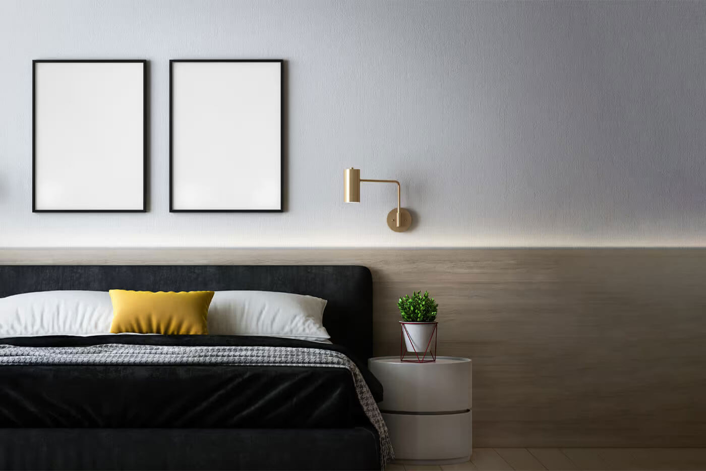 Free Two Posters in Bedroom Mockup