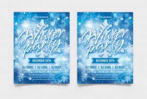Free Winter Party PSD Flyer Template
