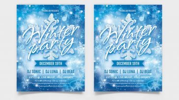 Free Winter Party PSD Flyer Template